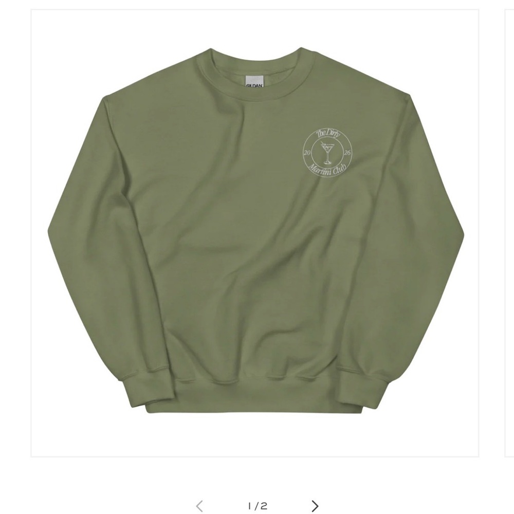 Kirty Studio Green Women's Dirty Martini Club Crew Neck Sweatshirt